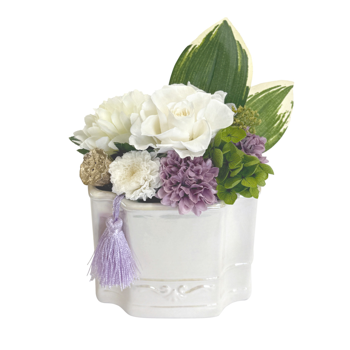 プリザーブドフラワー　お供えアレンジメント　偲パープル