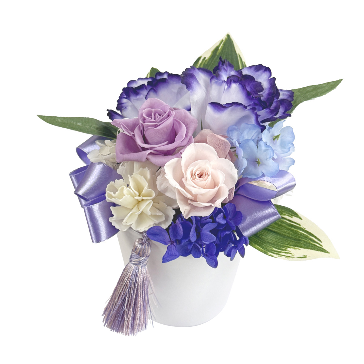 プリザーブドフラワー　お供えアレンジメント　暦パープル