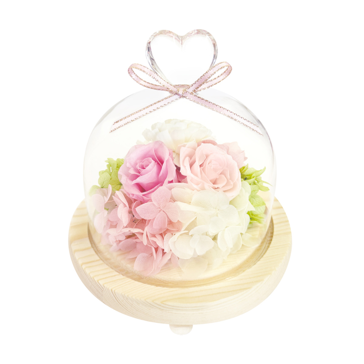 ハートガラスドーム　ピンク