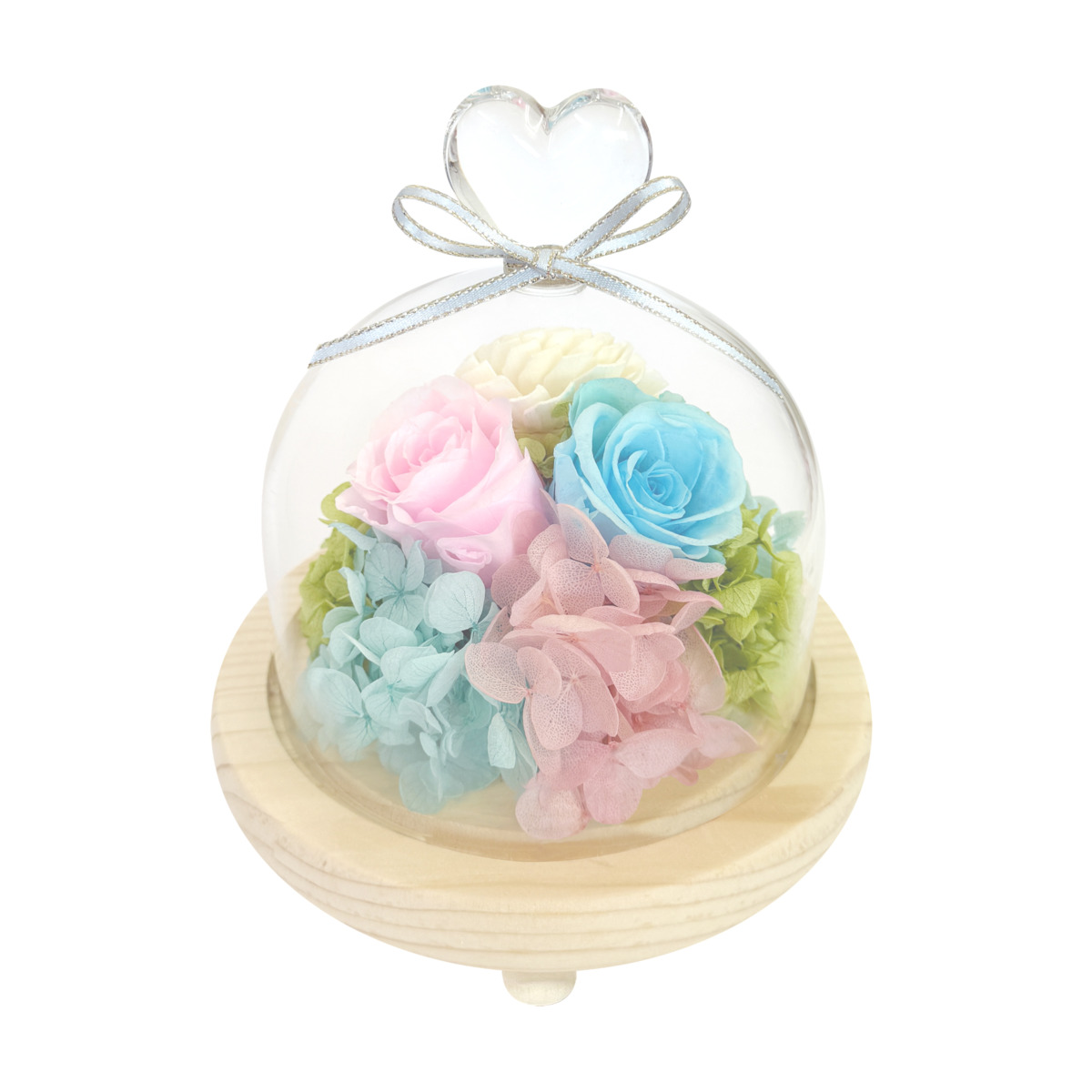 ハートガラスドーム　ブルーピンク