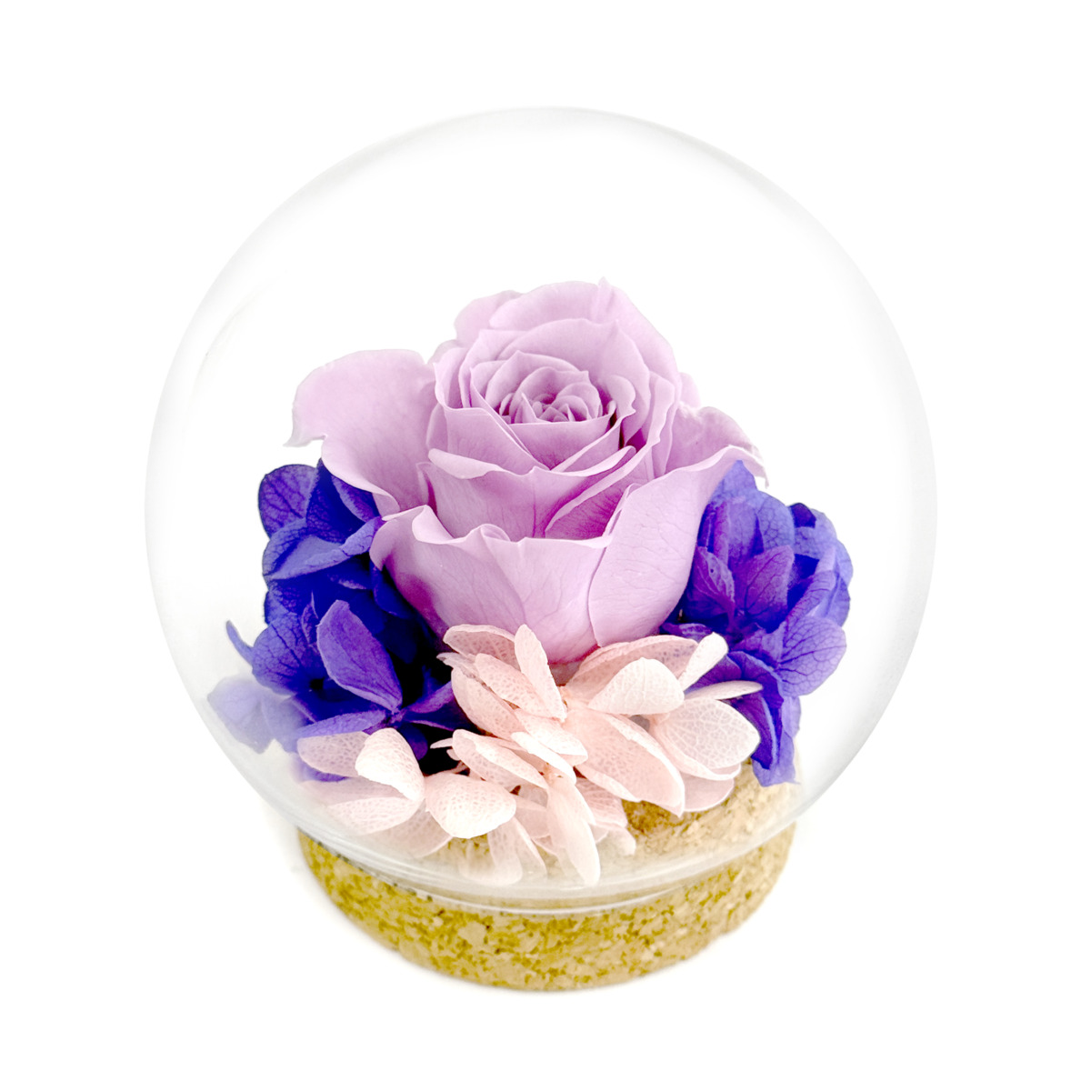 コルクドームアレンジメント　パープル