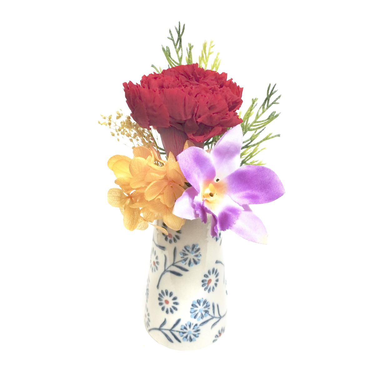 ミニ仏花　想花　レッド花器付