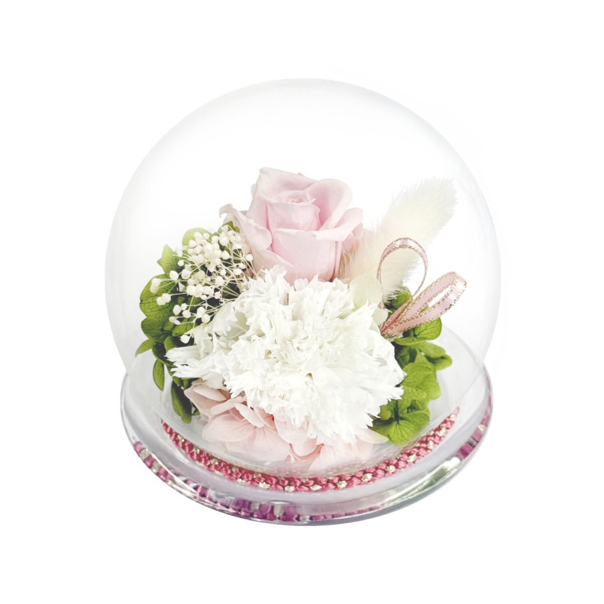 お供えグラススフィアドーム　凛ピンク