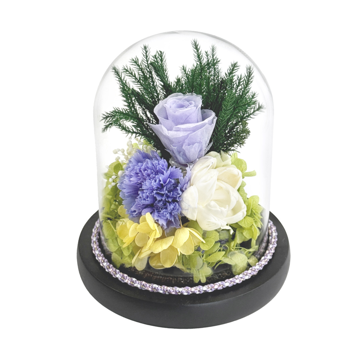 お供えガラスドームアレンジメント　凪パープル