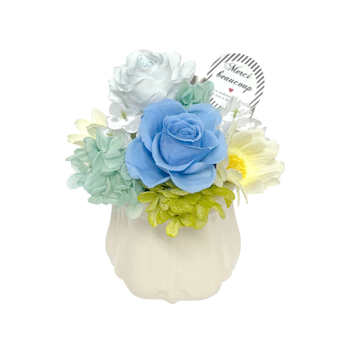 プリザーブドアレンジメント　パルフェ　ブルー